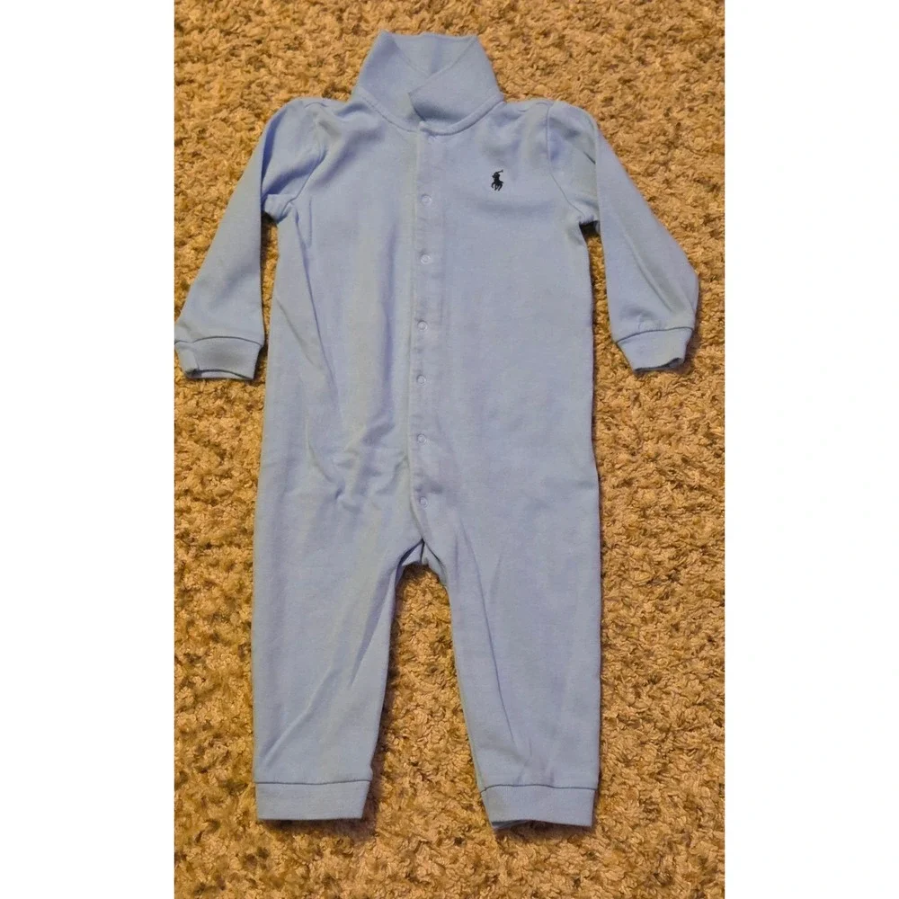 Ralph Lauren Classic Coveralls Baby Size 12M Blue